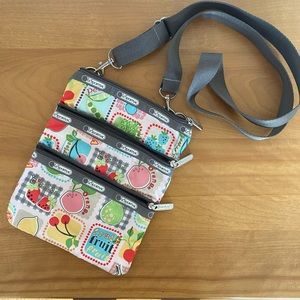 Lesportsac Triple Zip Crossbody Bag with Fruit Design
